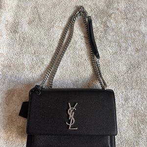 Yves Saint Laurent Black Chain Shoulder Bag
